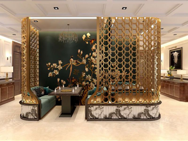 盘点酒店餐厅必备的拉丝钛金wb官网屏风