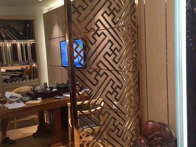 wb官网玫瑰金屏风生产