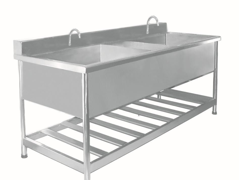 Stainless steel fully enclosed double tank sink
